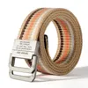 Belts Double Ring Metal Buckle Multicolor Young Student Men's Canvas Belt