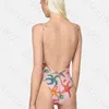 Sexy backless dames zwempak bikini trendy print dames badmode strand dames badpakken een stuk