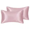FATAPAESE Solid Silky Satin Skin Care Silk Hair Anti Pillow Case Cover Pillow Queen King Full Size dropship285B