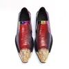 Роскошные мужские туфли скользят на формальные кожаные одежды обувь мужчины фиолетовый бизнес, вечеринка и свадебные туфли мужчины, 38-46
