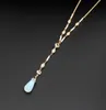 Pendant Necklaces White Pearl Beaded Necklace Water Drop Faux Moonstone For Women Gift Fashion Jewelry Wholesale