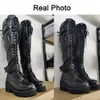 Botas femininas tamanho grande 34-45, designer de luxo, de bolso, combat, legal, plataforma, punk, goth, grossas, com fivela, botas femininas H1009