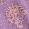 春Za Bohemian Purple Vneckドレス花プリントタッセルビーチBoho Rufflesハイウエストシングルブレストマキシドレス210521