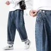 Мужские джинсы мужские моды прямые свободные мешковатые широкие ноги HIPHOP гарем джинсовые брюки уличные брюки плюс размер 5XL одежда