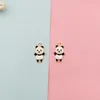 10pcs Cute Panda Earrings Pendant Enamel Charms DIY Jewelry Findings Kawaii Necklace Bracelet Dangle Small Accessory 10*18mm