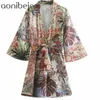 Casual Urlaub Boho Strand Kimono Shirts Sommer Mode Drei Viertel Hülse Frauen Lose Blusen Weibliche Lange Tops 210604