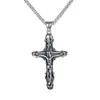 Men's Stainless Steel Cross Skull Necklace Personality Jesus Men Chain Motorcycle Party Women Punk Cool Jewelry Pendant Necklaces