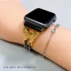 Studded Diamond Armband Butterfly Metal Strap för Apple Watch Serie 6 5 4 Se Luxury Women Watchband Iwatch 44mm 42mm 40mm 38mm armband Smart Tillbehör