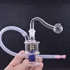 Mini brûleur à mazout en verre bang Bubbler dab rigs recycleur Bongs Ash Catcher Hookah Pipe avec tuyau de brûleur à mazout mâle et accessoires pour fumeurs