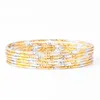 70cm Two Color African Women Bracelet&bangles Dubai Bracelet for Women Indian Gold Bangles Middle East Wedding Jewelry Gift Q0719