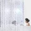 シャワーカーテンの家の装飾便利な3D小石パターンステイン耐性カーテンライナーペバ