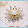 Pins, Brooches Jewelry High-End Luxury Will Rotate Creative Sun Flower Fashion Brooch Micro-Inlaid Zircon Exquisite Female Aessories Drop De