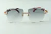 Дизайнерские солнцезащитные очки с бесконечными бриллиантами 3524022, очки с режущими линзами из натурального тигрового дерева, размер: 58-18-135 мм