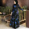 Muslim Abaya Print Maxi Dress Turkish Hijab Vestidos Cardigan Kimono Long Robe Gowns Jubah Middle East Eid Ramadan Islamic