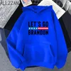 Lets Go Brandon Letter and Star Print Hoodie Autumn and Winter Holiday Men/Women Pure Cotton Fleece Hooded Sweet Streetwear Tops CDC13