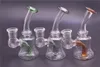 Bong in vetro colorato 14mm giunto Dab Rig Water Pipes Pyrex Beaker Bong Thick Recycler Oil Rig per fumare
