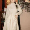 Vintage Sukienki Maxi Dla Kobiety Wysoka Talia Z Długim Rękawem Elegancki Urodziny Dress Pani White Cheongsam Wieczór Odzież 210603