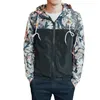 Windbreaker Jackets Mens Hooded Sportswear Bomber Fashion Light Weight Flowers Casual jackets Coats Outwear 211025