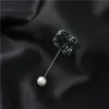 2021 fashion letter high-grade crystal brooch pearl pin shirt fixed button foreign trade jewelry