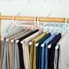 Stainless Steel 5 in 1 Trouser Storage Rack Clothes Hanger Multi-functional Folding Adjustable Pants Tie Storage Shelf Closet Organizer JY0622