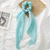 Mode söt solid scrunchie silke elastiska hårband för kvinnor hår halsduk bågar gummi rep tjejer hår tillbehör