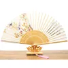 Vintage Party Favor Silk Folding Fan Retro Kinesisk Japansk Bamboo Fold Tassel Dance Hand Fans Hem Dekoration Ornament Craft Present