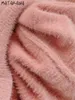 Matakawa höst ull stickad kvinna tröja spänne v-nacke cardigans vinterkläder för kvinnor 210513