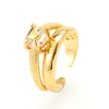 Anillo FN de oro amarillo de 14 quilates, piedras de 1,4 quilates, corazón, diamante simulado, compromiso de lujo, alianza de boda, anillos dobles para novia, superficie