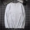 Mens de outono camiseta 100% algodão manga comprida slim t- masculino cor pura de alta qualidade casual tee plus tamanho 5xl 220309