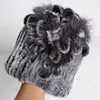 Winter Women's 100%Natural Rex Rabbit Fur Cap Lady Warm Caps Good Elastic Real Hats 211119