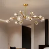 Nordic crystal G9 Copper pendant lamps 12 heads Modern molecular copper lights E27 living room bedroom restaurant chandelier