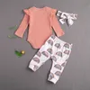 0-18m lente herfst geboren baby baby meisje kleding set gebreide lange mouw romper regenboog broek outfits 210515