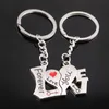 Paar lieben herzförmige Edelstahl-Schlüsselanhänger „Love You Forever“-Buchstaben, bedruckte Mini-Valentinstag-Schlüsselanhänger, Anhänger, Hochzeitsgeschenk, Zubehör, Requisiten GT08GUF