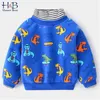 Autumn And Winter Children'S Fleece Sweater Baby Cartoon Warm Pullover Boy Korean Long-Sleeved Bottoming Shirt 210611