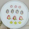 10pcs Glitter Shell Cartoon Character Girls Princess Enamel Charms Pendants Fit DIY Jewelry Accessories Metal Golden Base Gift