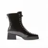 MORAZORA Marke Herbst Winter Stiefel Mode Schnürung bequeme Stiefeletten für Frau hochwertige Schuhe schwarz 210506