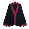 Kvinnor Höst V Neck Patchwork Cardigan Sweater Coat Vit Lös plusstorlek Långärmad Pull Femme Jersey Stickade Toppar V191130