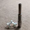 Mini collettori di nettare Kit NC da 14 mm Narghilè Vetro trasparente Punta per unghie in titanio Olio Dab Rigs Tubo di fumo