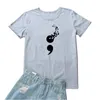 T-shirt Femme Semicolon Papillon Imprimer Femmes T-shirt Coton Casual O-cou T-shirt Doux Gothique Esthétique Camiseta Mujer