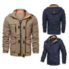 Heren dikke jas winter herfst mode hooded tooling jas outdoor jas mannelijke merkkleding EU maat 211105