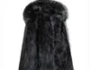 Męska skóra Faux Mens Natural Fur Coat Kurtka Zimowa Mężczyźni Prawdziwy Raccoon Liner Parka Collar Płaszcze Ciepłe Płaszcz My767
