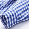 Erkek Klasik Gingham Ekose Pamuk Rahat Gömlek Slim Fit Uzun Kollu Düğme Aşağı Elbise Gömlek Iş Ofis İş Marka Gömlek 210522