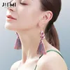 Spiral Spring Cotton Rope Hand-knitted Bohemian Long-range Stream Supo Earrings Colorf Ethnic Wind Ear Hook Women jllNYG