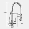 Kitchen Faucets Pull Down Cold Water Filter Tap for Kitchen Three Ways Sink Mixer Kitchen Faucet Chrome Finished ELK9133 210719