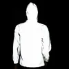 Plus Size Streetwear Noctilucent Men Full Reflective Windbreaker Veste imperméable Homme High street hip hop Loose Hooded Coats 210811