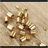 Componentes de descobertas de contas 100 pcs 6 tamanhos de corda de ouro cadeia de aço inoxidável balde cordão crimp tampas de extremidade tampas de fixação para jóias diy fazendo