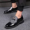 men's casual nightclub banquet wear patent leather tassel shoes slip-on oxfords shoe pointed toe loafers zapatos hombre mocassin