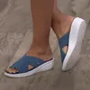 Slippers Women Shoes Sandals Casual Plataforma Mulher039S Slides Solid Comfort Flats Plus Size Cross Summer 2021 Ladies de praia Slip7085011