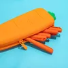 Pencil Bags Cute Silicone Fruit Case Creative Carrot Cactus Large Capacity Student Stationery Storage Bag School Supplies