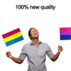 Decoração de festa 50pcs 14x21cm bandeira arco-íris bandeiras do orgulho gay fácil de segurar mini pequeno com mastro para desfile festival270h